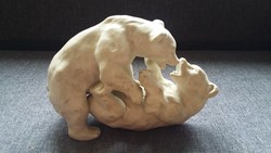 Wallendorf porcelán medvék (bírkózó pár) (CS02)