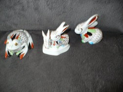 Hollóházi GARDEN festésű nyuszi pár nyúl