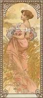 Alfons Mucha: Négy évszak 1900 - Nyár. Kitűnő minőségű reprint nyomat paszpartuval