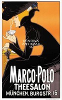 Marco Polo Teaszalon, München,1905. Szecessziós vintage/antik reklám plakát reprint