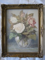 Barabás Gizella: Virágcsendélet, 1941., 23x17 cm, akvarell, jelzés bal alul