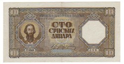 100 dinár 1943 Szerbia