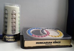Rubik féle Bábel torony+Varázs Gyűrű logikai játék 1982 bontatlan csomagolás