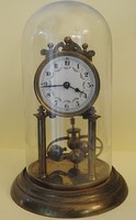 Forgó Ingás mechanikus asztali óra, porcelán-számlapos. 1920 - 1930. Németországi óraműhelyből. 