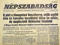 1956 december 8  /  NÉPSZABADSÁG  /  Régi ÚJSÁGOK KÉPREGÉNYEK MAGAZINOK Szs.:  11968