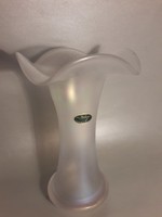 MOST ALACSONY ÁR!!! POSCHINGER jelzett eredeti irizáló üveg váza 25 cm