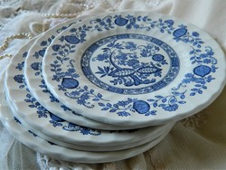 Angol kék hagymamintás Myott Meakin fajansz süteményes tányér 5 db