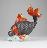 0Y446 Régi nagyméretű Herendi porcelán kínai hal