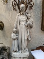 Páduai Szent Antalt ábrázoló nagyméretű 66 cm gipsz szobor