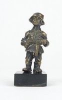 0Y539 Gépfegyveres katona bronz szobor 9 cm