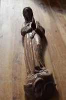 Nagy kézzel faragott Szűz Mária fa szobor