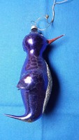 Lila üveg pingvin régi karácsonyfadísz