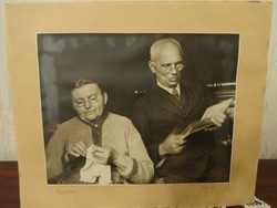 Régi, antik fénykép, fotó, idős házaspár, nagyszülők (1933)