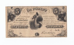 Kossuth 5 Forint 1852 ,Sor D öt ezüst forint