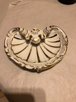 Zsolnay porcelán aranyozott kagyló formájú asztaldísz ritkaság -kiváló állapotban