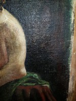 Éber Anna, jegyzett festőművész kibontott akt festménye