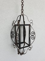 Vintage régi nagy méretű vas lámpás lámpa gyertyatartó 53 cm