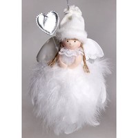 Aranyos tollas angyalka kislány,szívecskét tartva mérete 19 cm