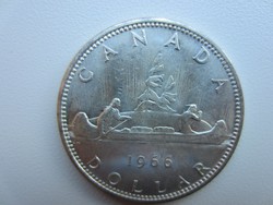 1966 Kanada kenu 23.5gr 0.800ag ezüst érme 36mm 
