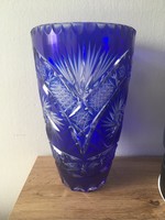 Nagy méretű csodálatos kék kristály váza