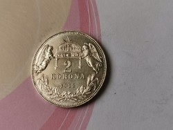1913 ezüst 2 korona,gyönyörű darab 10 gramm