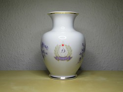 Újpesti Dózsa szurkolói Hollóházi porcelán váza UTE Újpest hibátlan állapotban