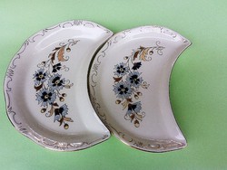 Zsolnay búzavirágos csontos tányér pár  1.