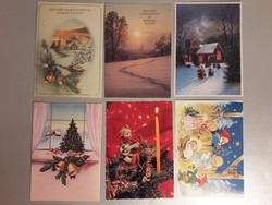 Old Christmas card 6 pieces together with creative decoration