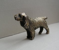 Régi aranyozott ezüst kutya bross, kitűző