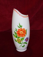 Hollóház porcelain vase with yellow flower, 21 cm high, type number 508. Vanneki!
