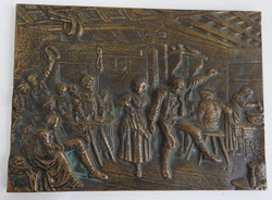 Mulatozók - bronz falikép