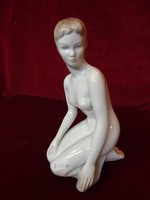 Aquincum porcelán,  akt figurális szobor, térdeplő nő. Vanneki!