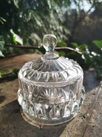Crystal glass bonbonier with sugar bowl