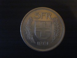 Svájc 5 Frank 1981