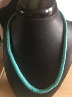 Made of turquoise necklace / synthetic material! -With silver clasp