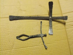 Unique Kovics-Manó Creation Wrought Iron Jesus Cross Pendant with Body, Industrial Iron