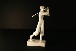 1937. Zsolnay Golfozó Figura Lonkay Antal 17,4cm Ritka! Art Deco Golf Golfos