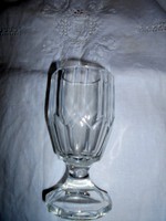Biedermeier típus vastag faló talpas  üveg pohár 