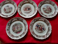 5 db Willeroy&Bosch antik vadász jelenetes tányér 19 cm. Az ár 5 db-ra vonatkozik