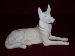 Hollóházi porcelán figurális szobor, kézzel festett farkaskutya. Vanneki!
