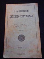 Elemi Népiskolai Értesítő könyvecske, 1935-ből, Somogy-Gyékényesi Romai Kath. Népiskola