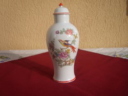 Paradicsom madaras Hollóházi fedeles váza- 25 cm.