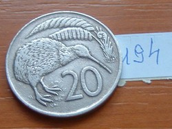 ÚJ-ZÉLAND NEW ZEALAND 20 CENT 1974 KIWI MADÁR 194.