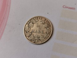 1909"D" ezüst 1/2 márka 2,777 gramm 0,900 szép,Ritkább darab