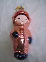 Szép régi üveg karácsonyfadísz űrhajós 11 cm hibátlan