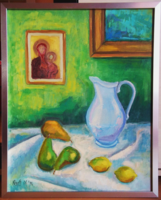 Asztali csendélet (50x40) Modern keretben.