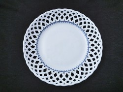 19.századi bécsi mintás, áttört tányér, porcelán dísztányér