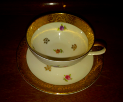 Aranyozott, virágos kávés mokkás csésze - Rosenthal