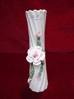 Kézzel festett váza, rózsa mintás, 18,5 cm magas. Vanneki!