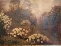 Olgyay Ferenc (1872-1939) Virágzó tavasz a folyóparton